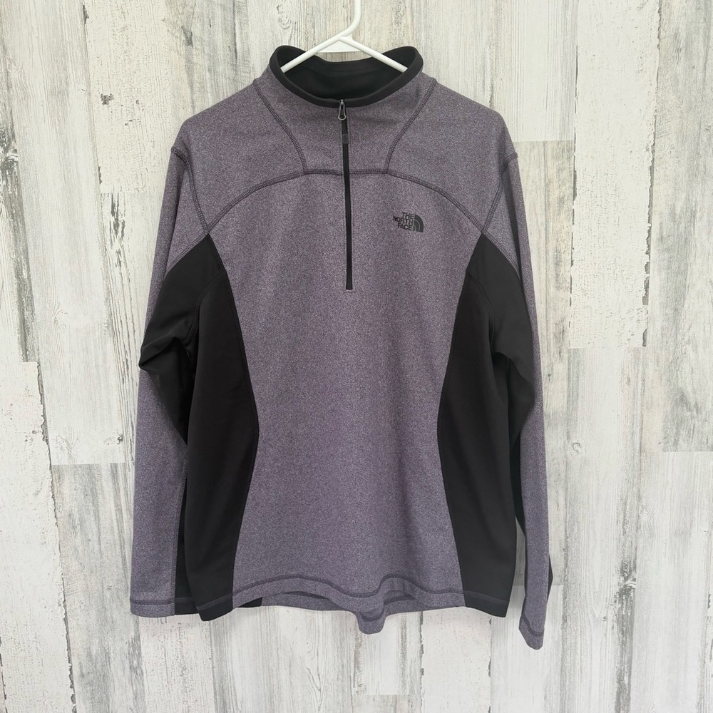 The North Face Men’s Size Medium 1/2 Zip Pullover In Purple/Gray 100% Polyester